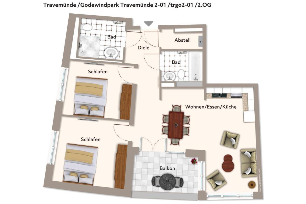 شقة Godewindpark Travemuende Godewindpark Travemuende 2-01 لوبيك المظهر الخارجي الصورة